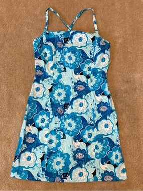 Byer Too! Blue Floral Fitted Sundress